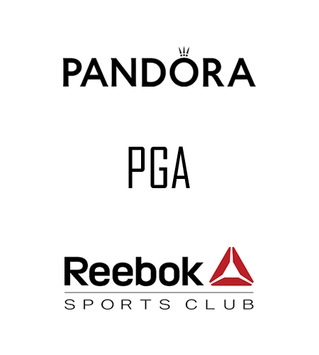 imagens das logos de nosso clientes - Pandora, PGA