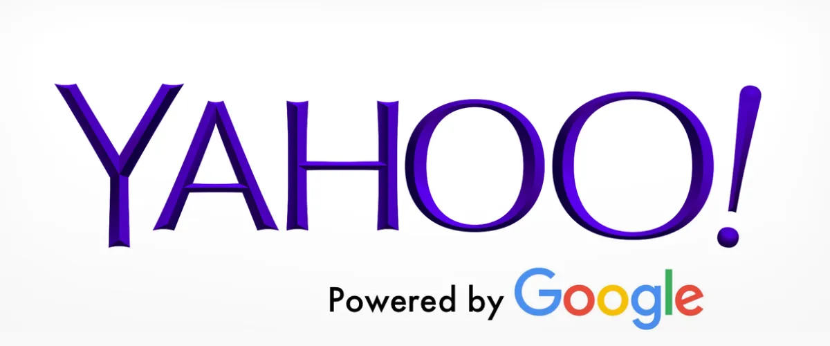 Imagem do logo da Yahoo com a frase 'Powered by Google'